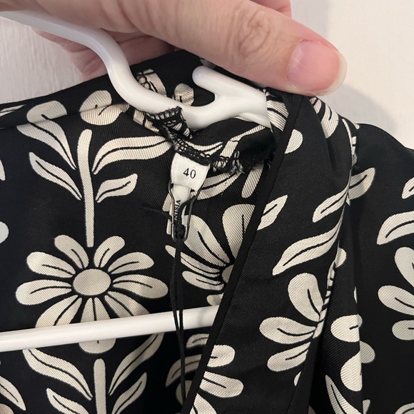 NWT Sandro Paris Illiana Floral Mini Dress Button Front Silk Size FR 40 US 8 - Picture 7 of 16